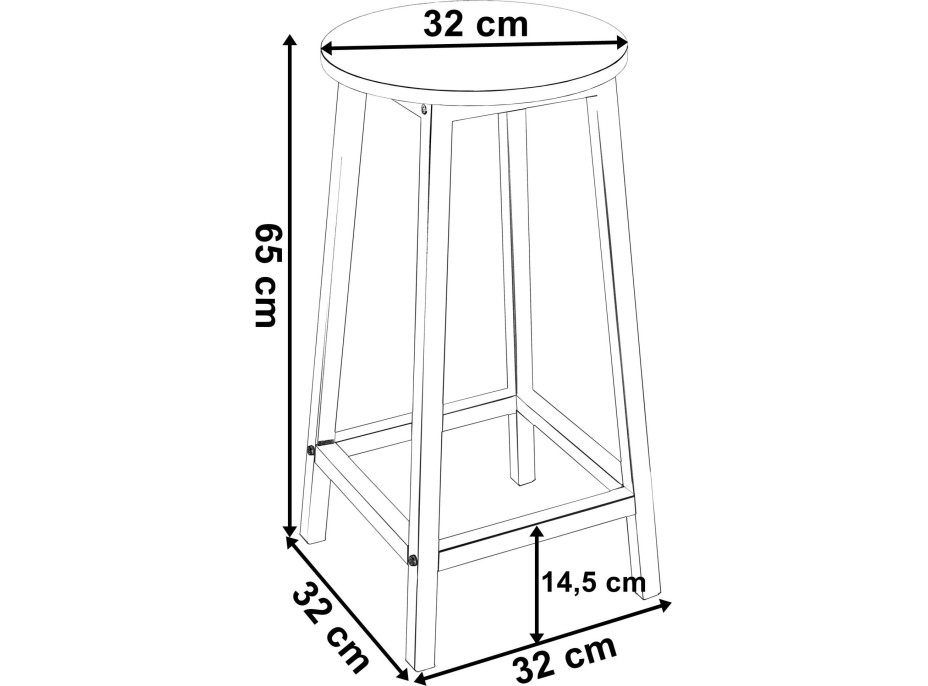 Barová stolička FLINT RUSTIC - čierna / hnedá