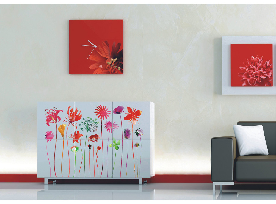 Moderná samolepka na stenu - Kvety s dlhými stonkami - 65x85 cm