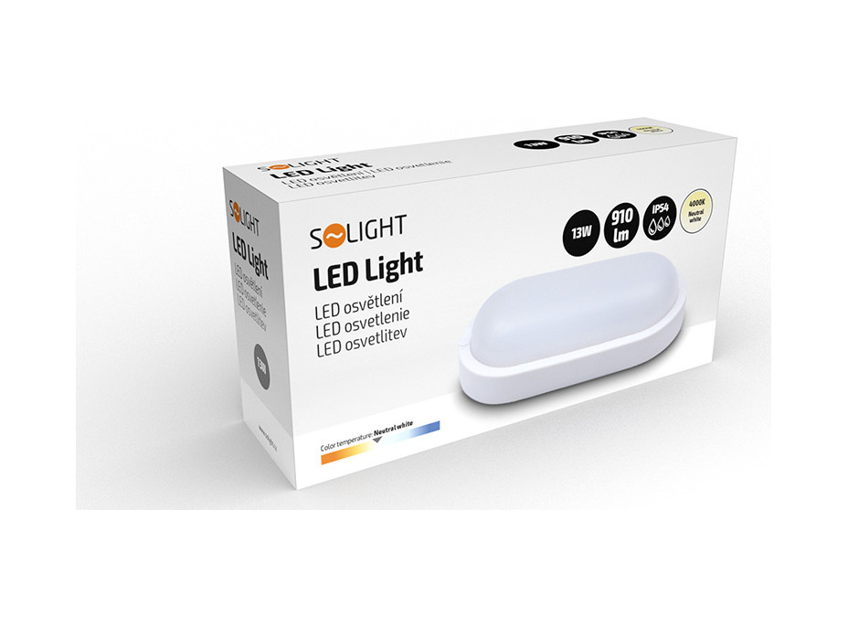 LED vonkajšie osvetlenie oválne, 13W, 910lm, 4000K, IP54, 21cm