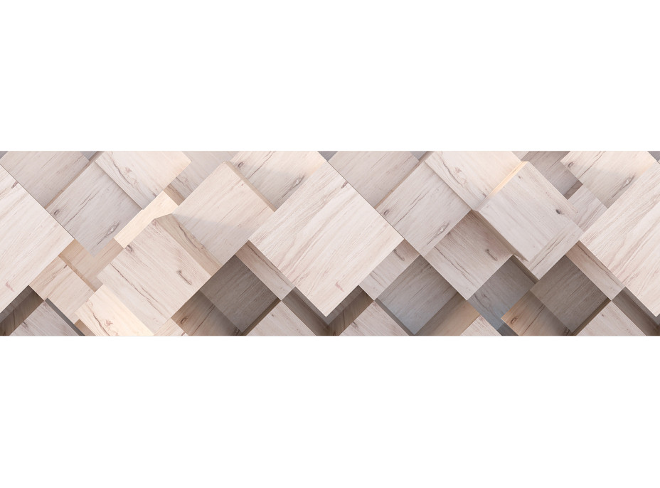 Moderná samolepiaca bordúra - Drevo 3D - 14x500 cm