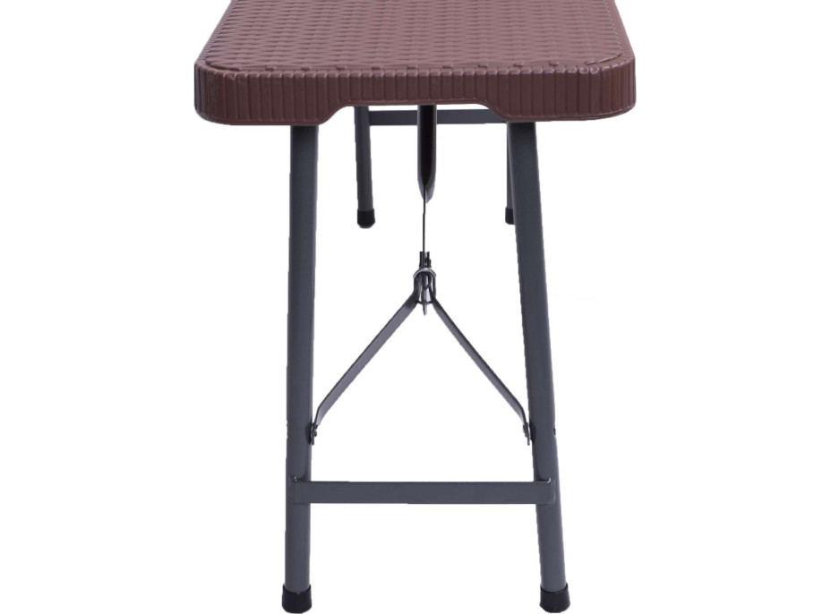 Hnedá skladacia lavica RATTAN