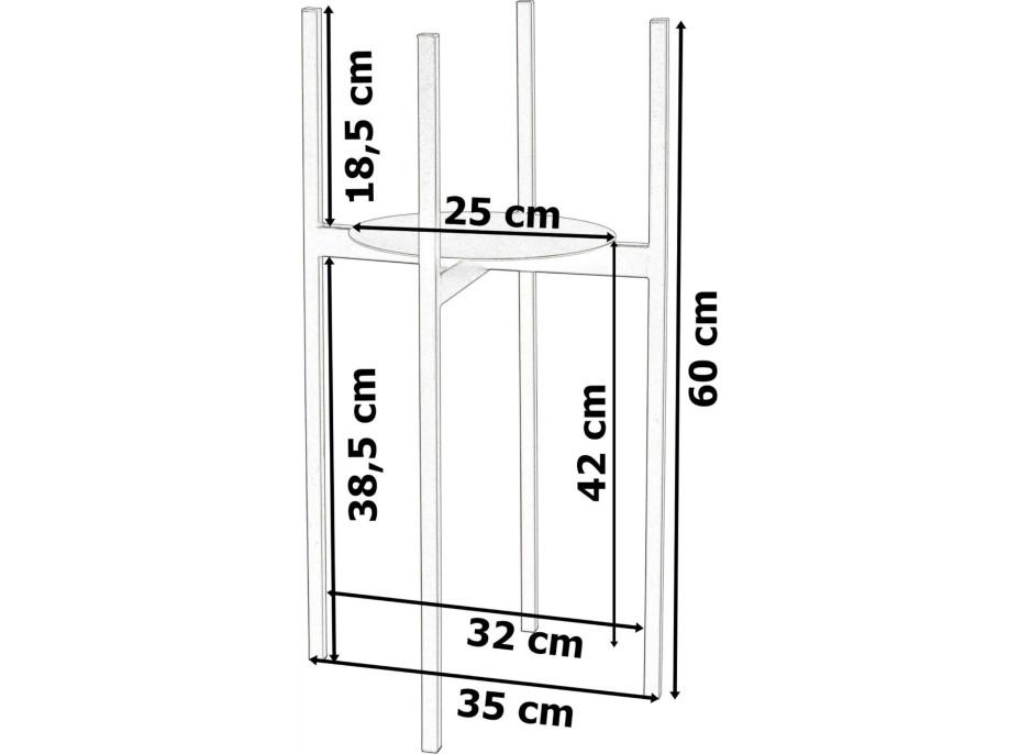 Kovový stojan na kvety TORRE 60 cm