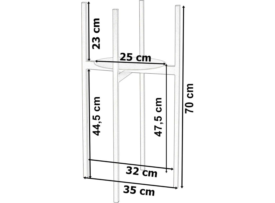 Kovový stojan na kvety TORRE 70 cm