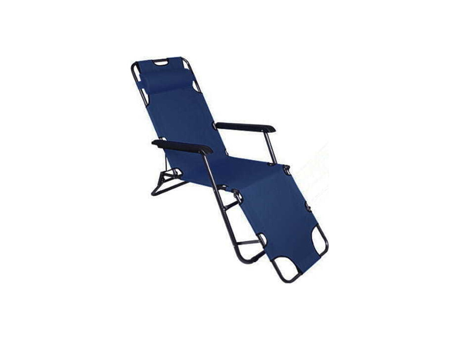 Záhradné rozkladacie lehátko COMFORT - tmavo modré