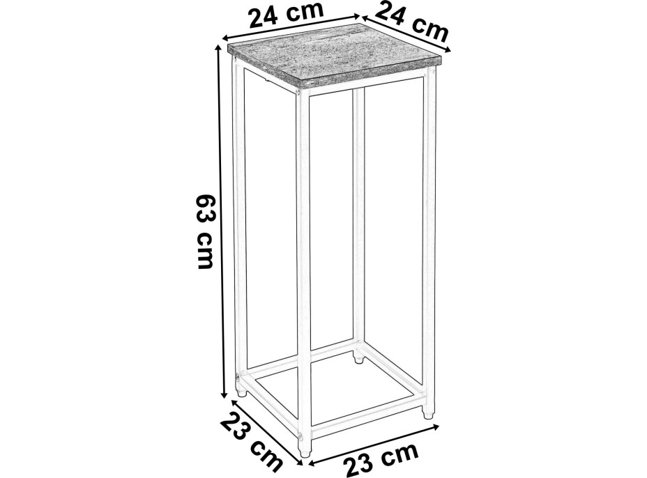 Kvetinový stojan ARBEN 60 cm dub / čierny