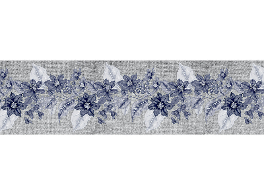 Moderná samolepiaca bordúra - Fialové kvety - 14x500 cm