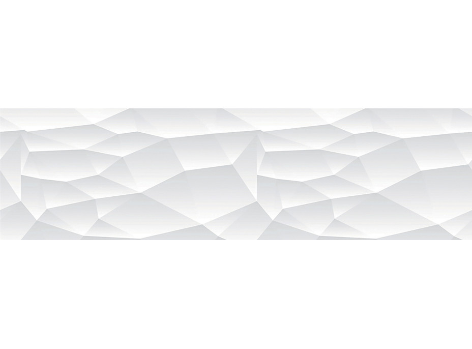 Moderná samolepiaca bordúra - Biely abstrakt 3D - 14x500 cm