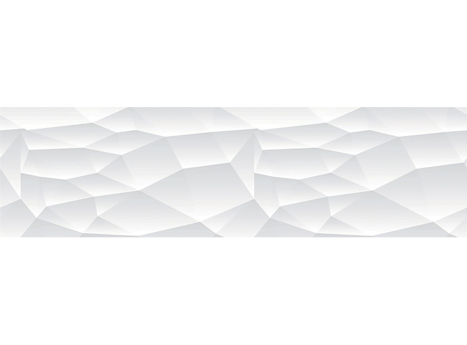 Moderná samolepiaca bordúra - Biely abstrakt 3D - 14x500 cm