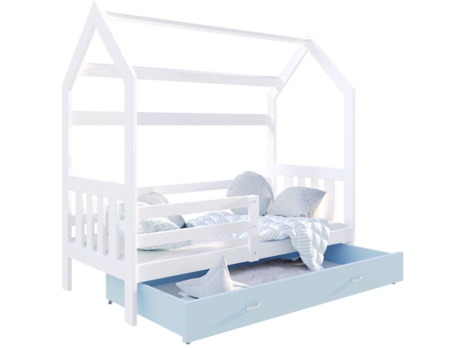 Detská domčeková posteľ DOMEK P - 190x80 cm - biela