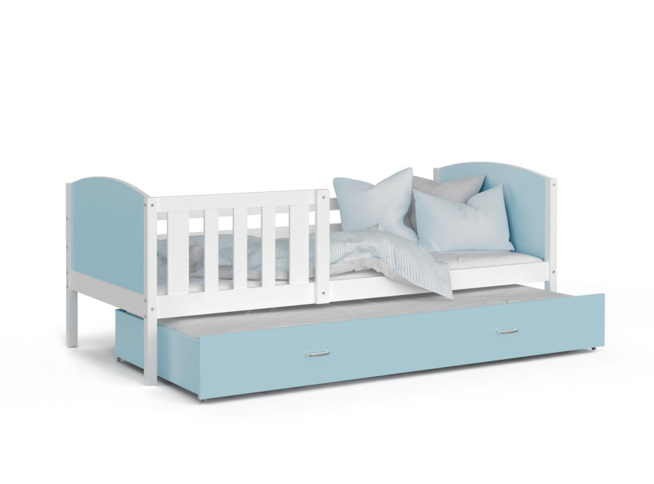 Detská posteľ s prístelkou TAMI R2 - 200x90 cm - modro-biela