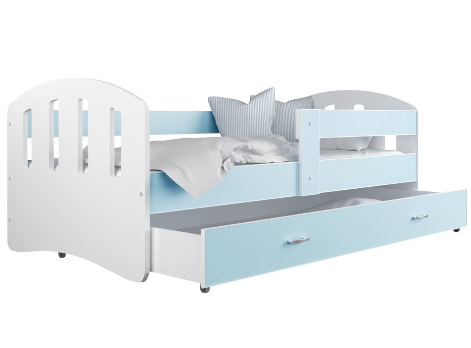 Detská posteľ so zásuvkou HAPPY - 180x80 cm - modro-biela