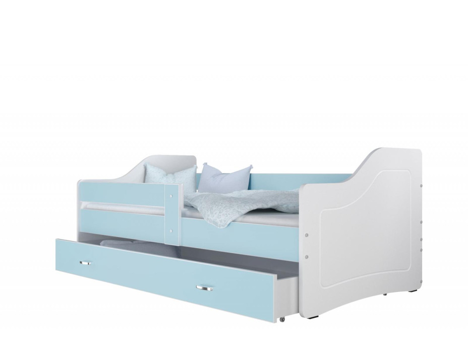 Detská posteľ so zásuvkou SWEET - 140x80 cm - modro-biela