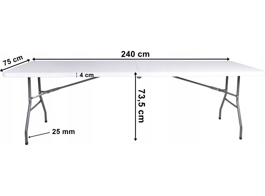 Skladací záhradný stôl IMPRO white 240 cm