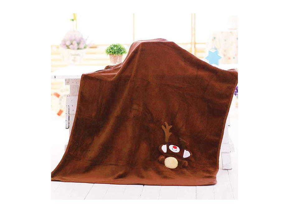 Deka prehoz MIKO Jeleň 100x80 cm - hnedá
