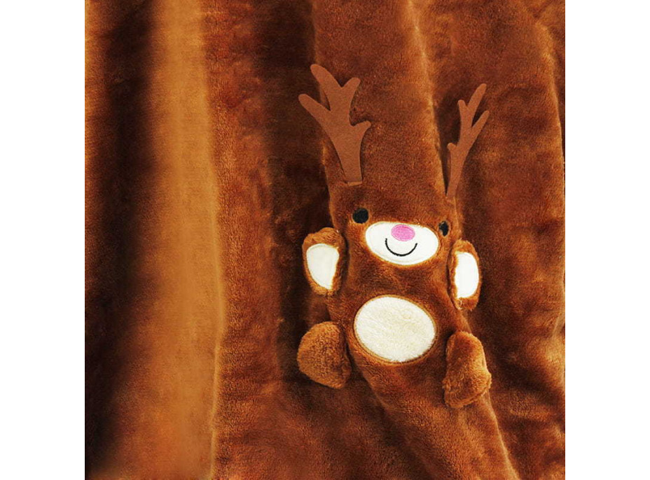 Deka prehoz MIKO Jeleň 100x80 cm - hnedá