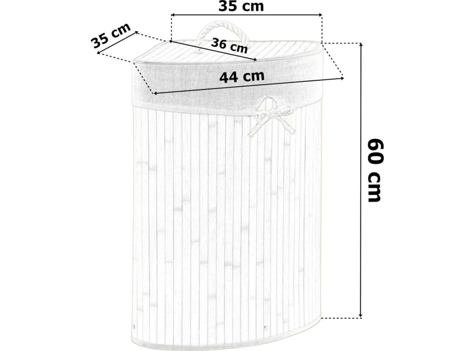 Čiernošedý bambusový kôš na bielizeň 60 l