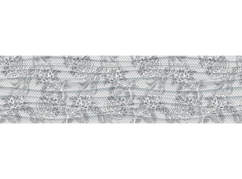 Moderná samolepiaca bordúra - Šedé kvety - 14x500 cm