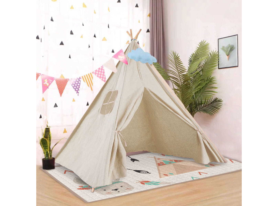 Detský stan TEEPEE 100x100x120 cm - ecru