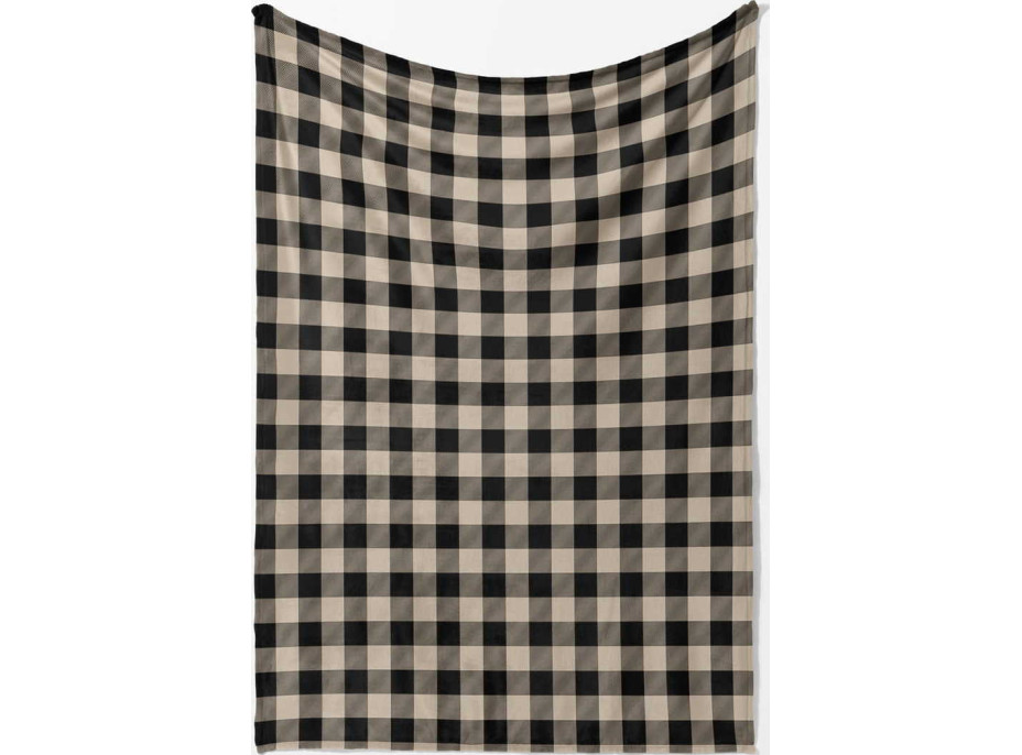 Deka prehoz RETRO Check 130x170 cm - béžová/čierna