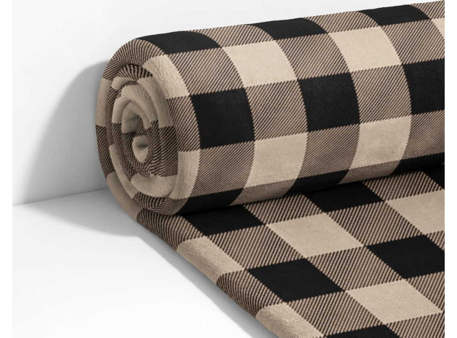 Deka prehoz RETRO Check 130x170 cm - béžová/čierna