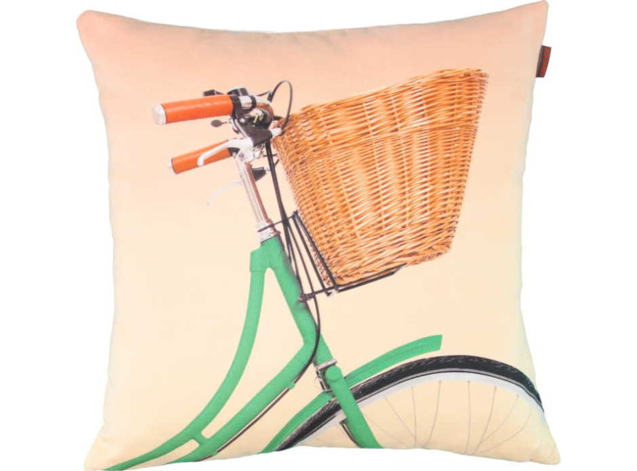 Obliečka na vankúš VINTAGE BIKE 45x45 cm - Zelený bicykel