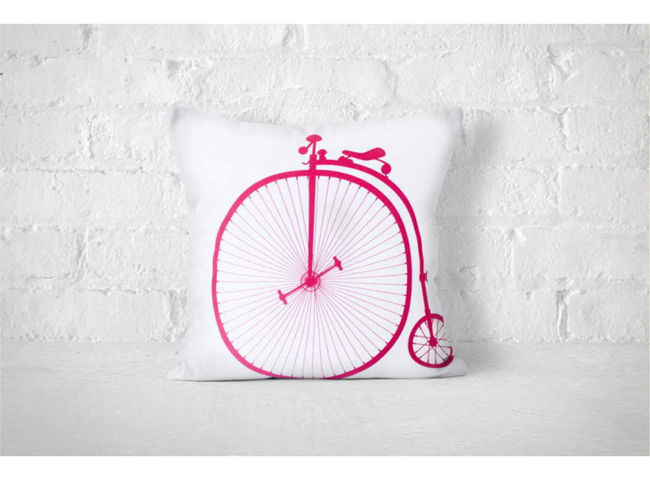 Obliečka na vankúš VINTAGE BIKE 45x45 cm - Červený bicykel