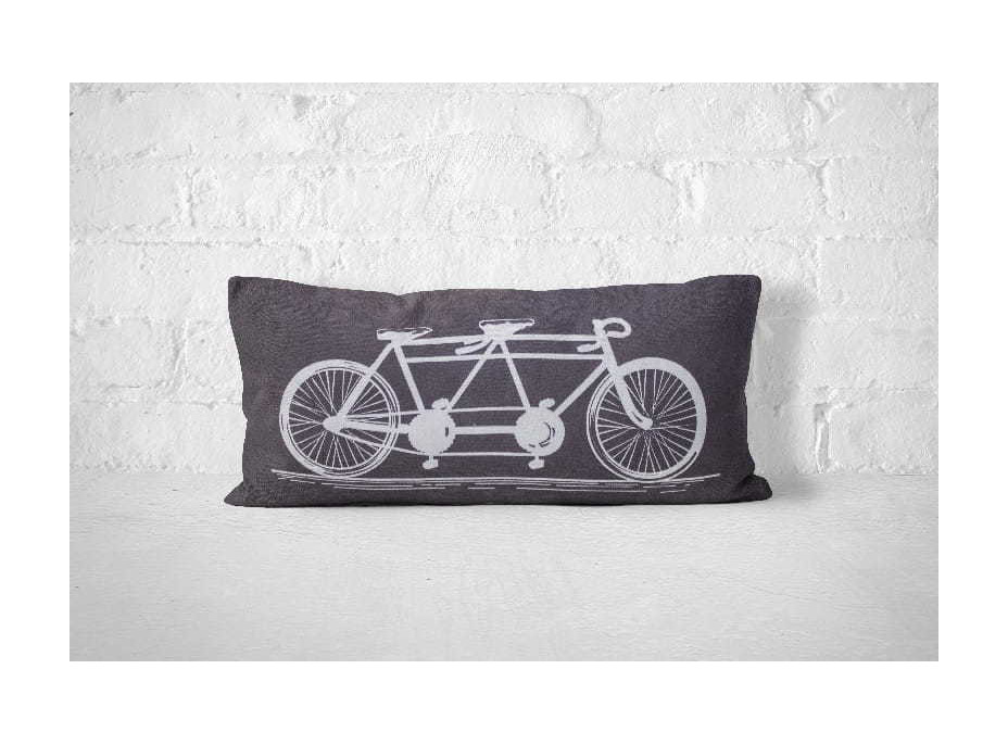 Obliečka na vankúš BICYCLE TANDEM 30x50 cm - čierna