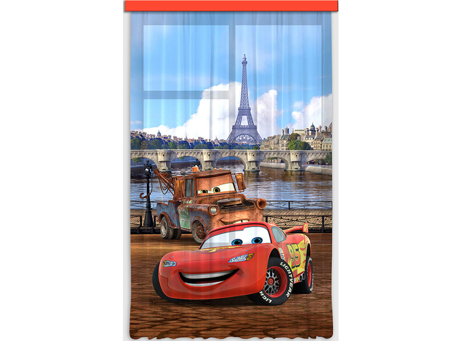 Detský záves DISNEY - Hrdinovia Cars v Paríži - 140x245 cm