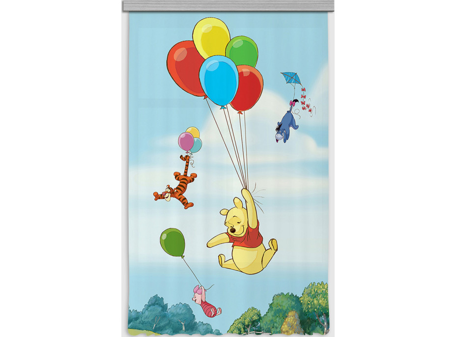 Detský záves DISNEY - Medvedík PÚ s balónikmi - 140x245 cm