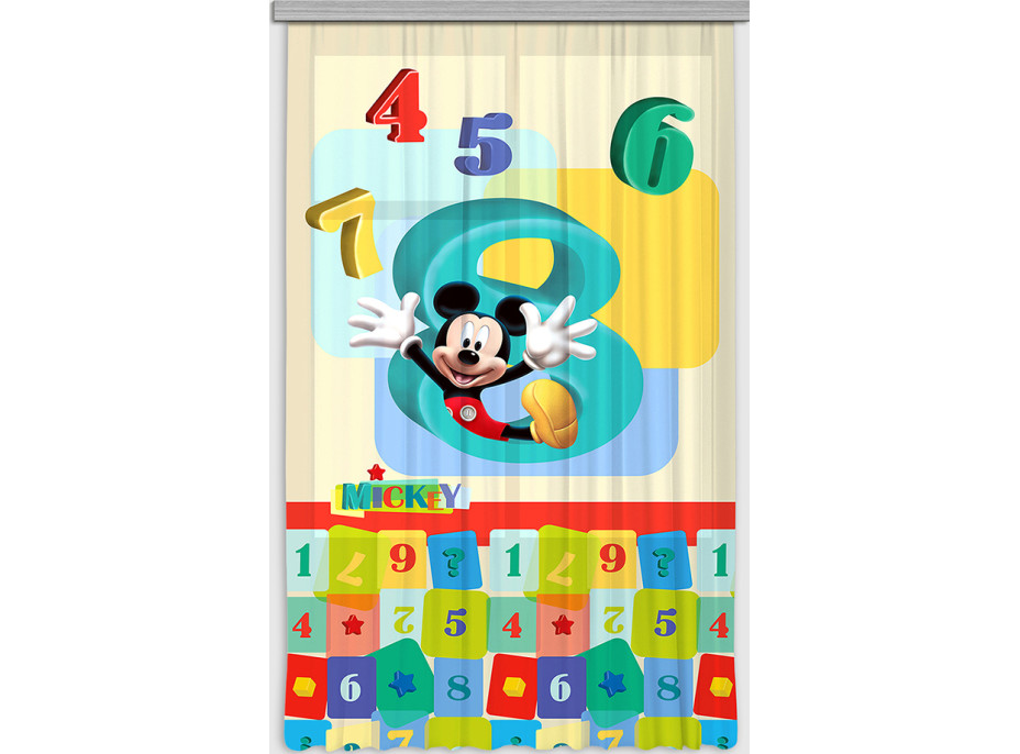 Detský záves DISNEY - Mickey Mouse a čísla - 140x245 cm