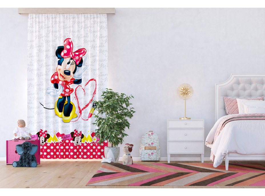 Detský záves DISNEY - Minnie s rúžom - 140x245 cm