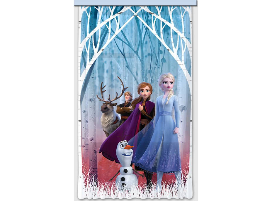 Detský záves DISNEY - FROZEN 2 - Elsa s priateľmi v jesennom lese - 140x245 cm