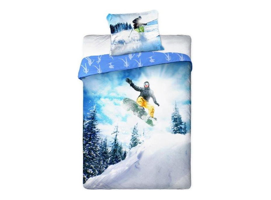 Bavlnené obliečky SPORT Snowboard - 160x200 cm + 70x80 cm