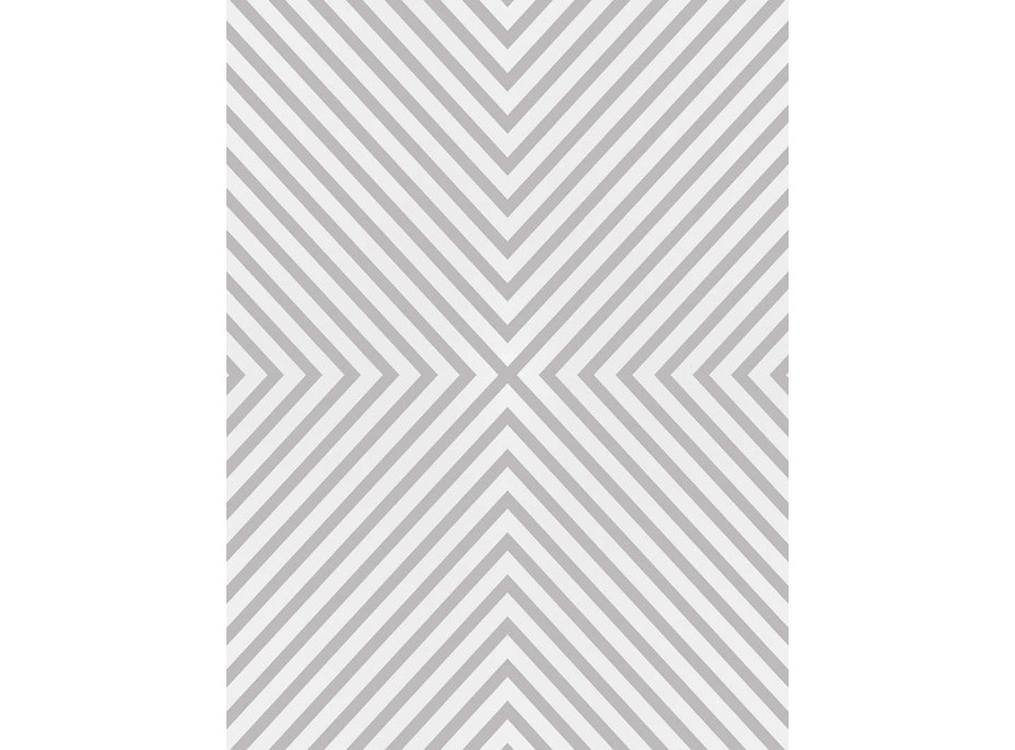 Penový koberec FUSION Geometric 120x160 cm - biely/sivý