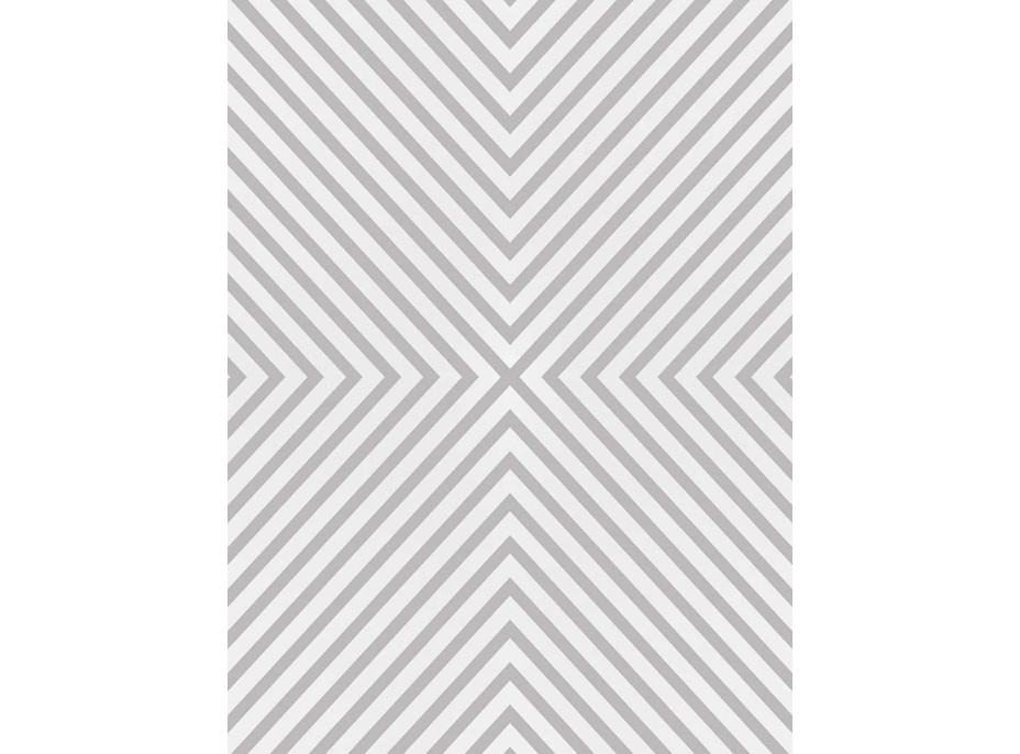 Penový koberec FUSION Geometric 120x160 cm - biely/sivý