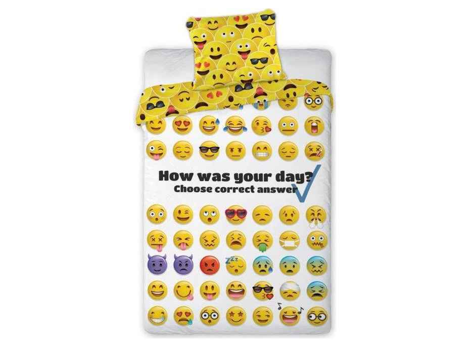 Detské bavlnené obliečky EMOJI 018 - 160x200 cm