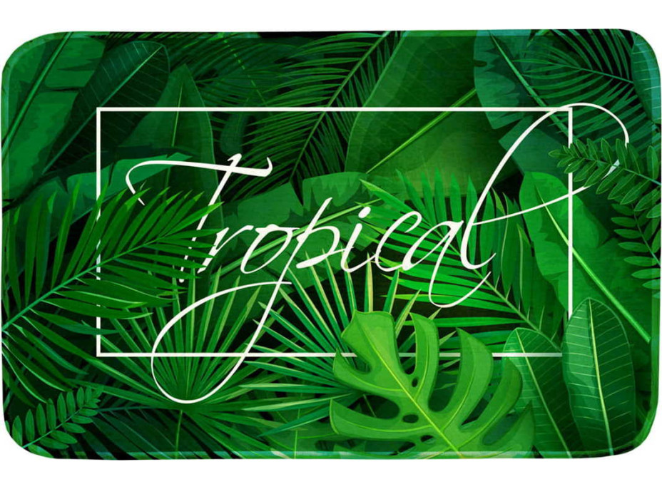 Penová kúpeľňová predložka LEAVES 38x58 cm - Tropical