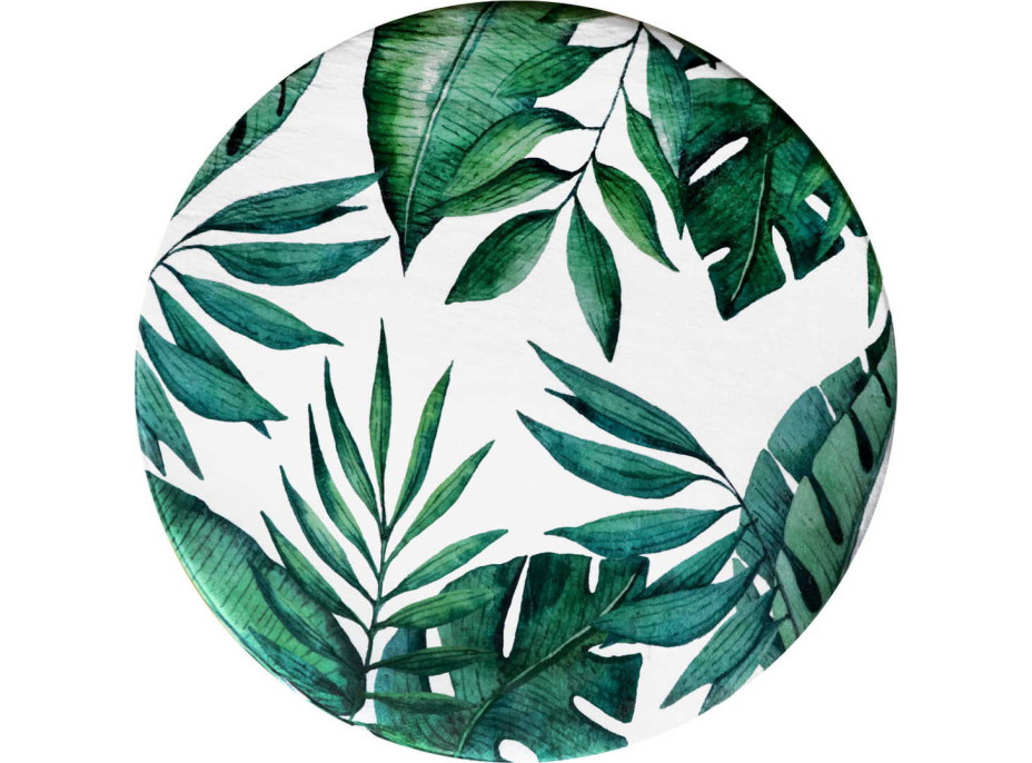 Penový okrúhly koberec VIVA VERDE 90 cm - Zelené listy