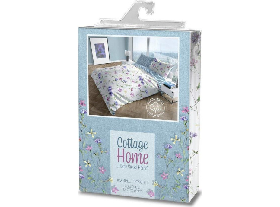 Bavlnené obliečky COTTAGE HOME 006 - 140x200 cm + 70x90 cm