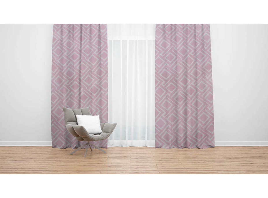 Dizajnový záves s krúžkami JANE Premium 140x250 cm - ružový