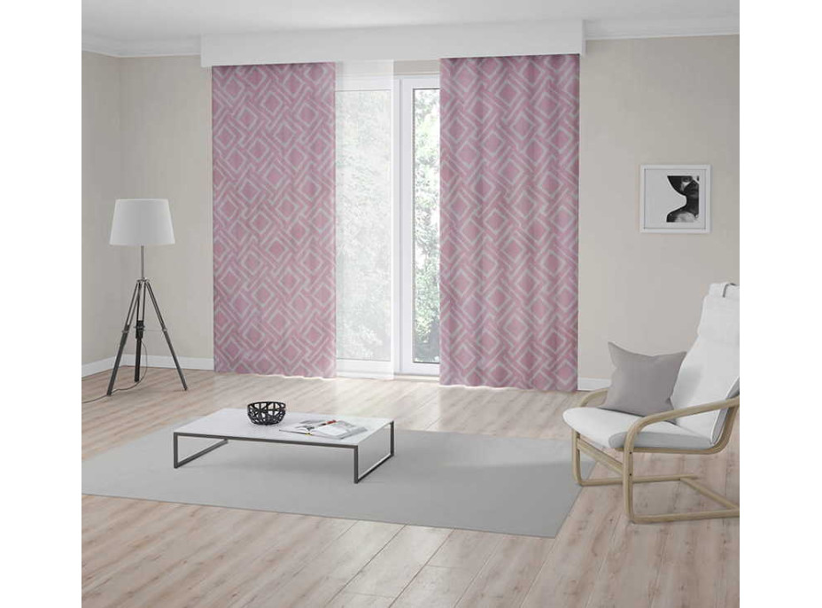 Dizajnový záves s krúžkami JANE Premium 140x250 cm - ružový
