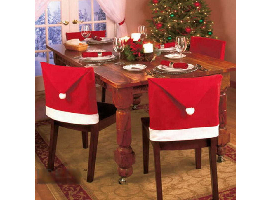 Vianočný návlek na stoličku SANTA 65x50 cm - červený