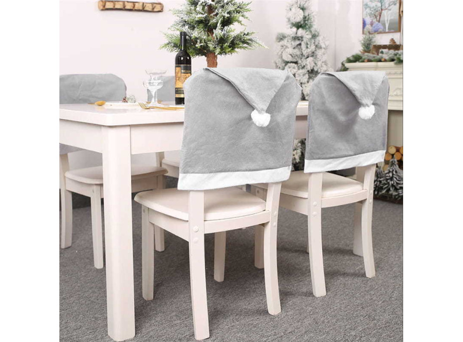 Vianočný návlek na stoličku SANTA 65x50 cm - šedý