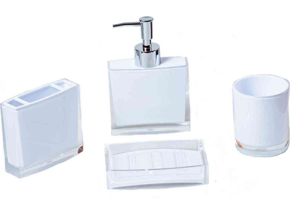 Súprava kúpeľňových doplnkov SPA 4 ks - biela