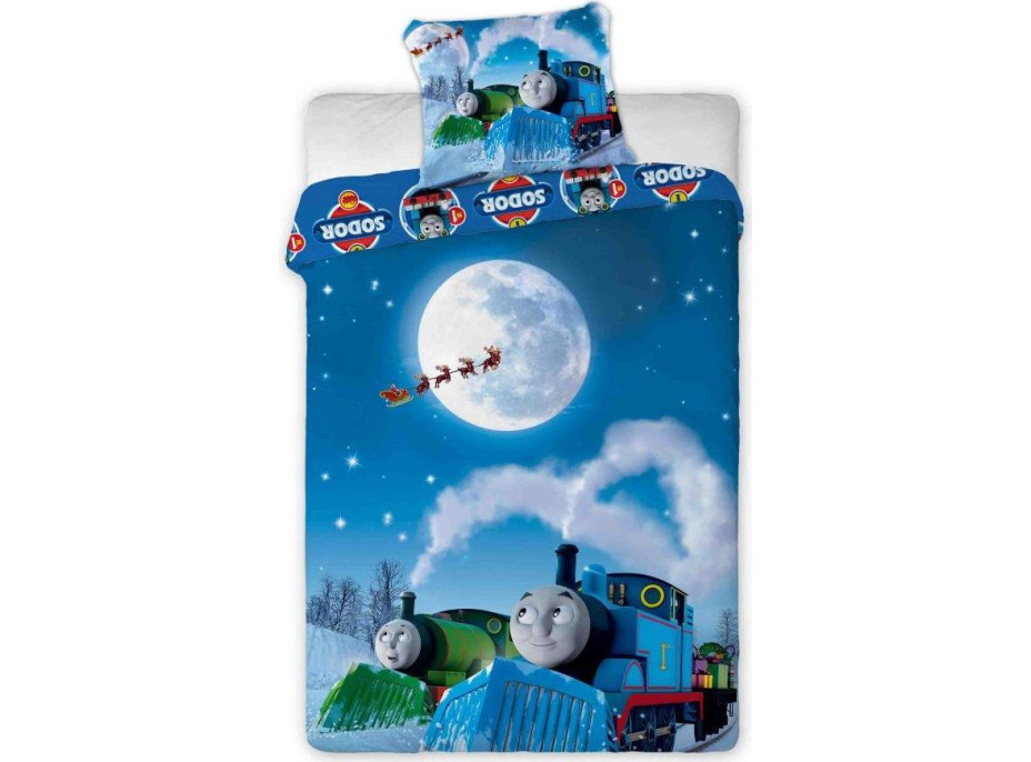 Detské bavlnené obliečky MAŠINKA TOMÁŠ 020 - 160x200 cm