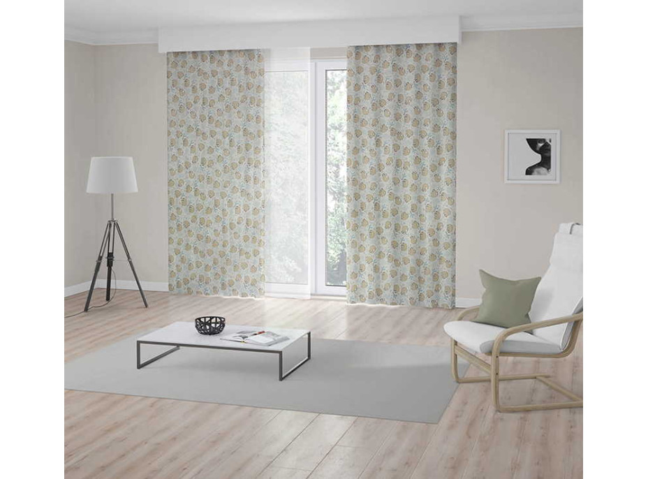 Dekoračný záves s riasiacou páskou LENOCHOD 135x250 cm - béžový