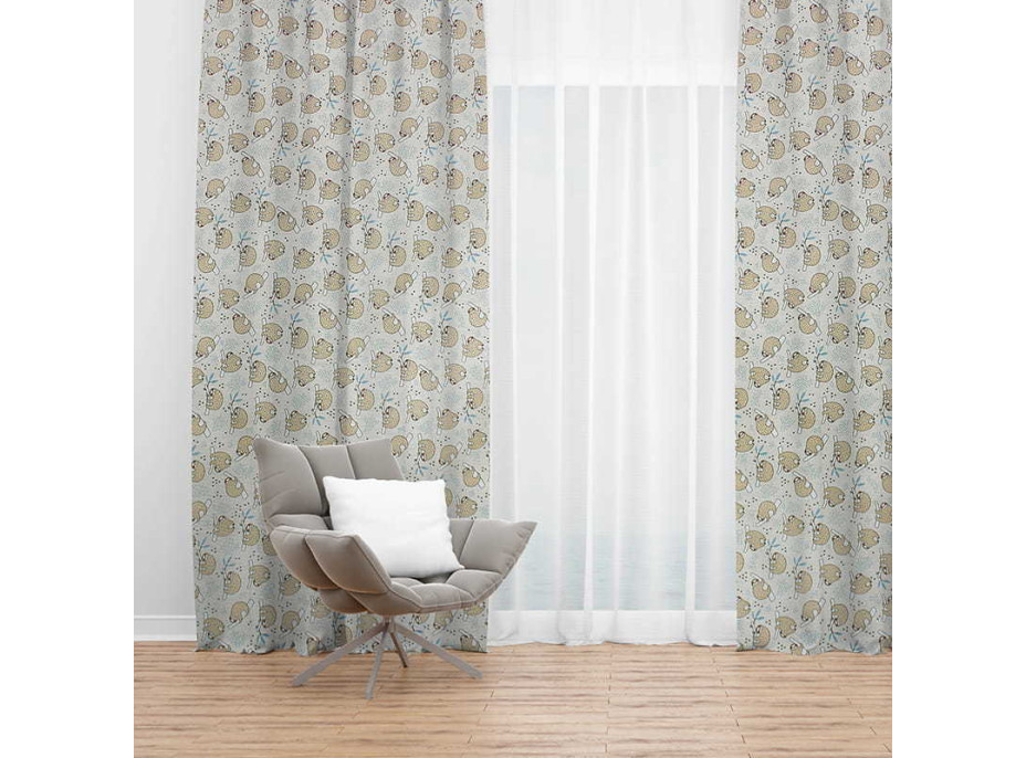 Dekoračný záves s riasiacou páskou LENOCHOD 135x250 cm - béžový