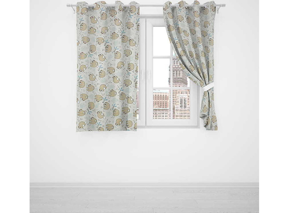 Dekoračný záves s krúžkami LENOCHOD 140x160 cm - béžový