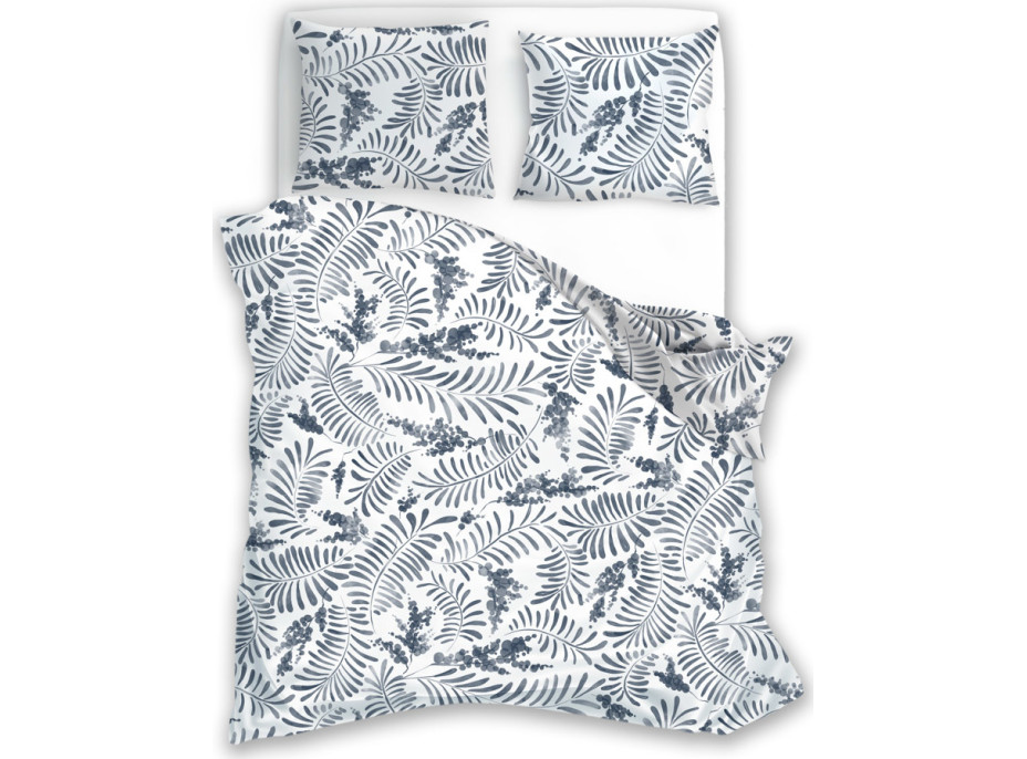 Bavlnené obliečky ELEGANT Flowers - biele / šedé - 160x200 cm