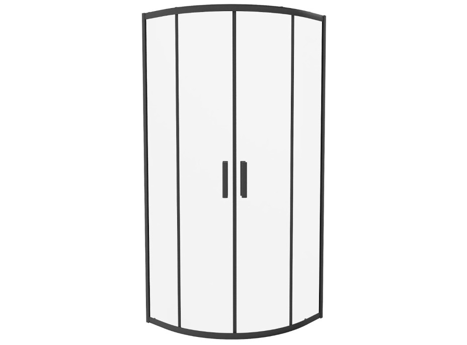 Sprchovací kút maxmax MEXEN RIO transparent - štvrťkruh 90x90 cm - BLACK, 863-090-090-70-00